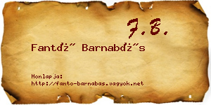 Fantó Barnabás névjegykártya